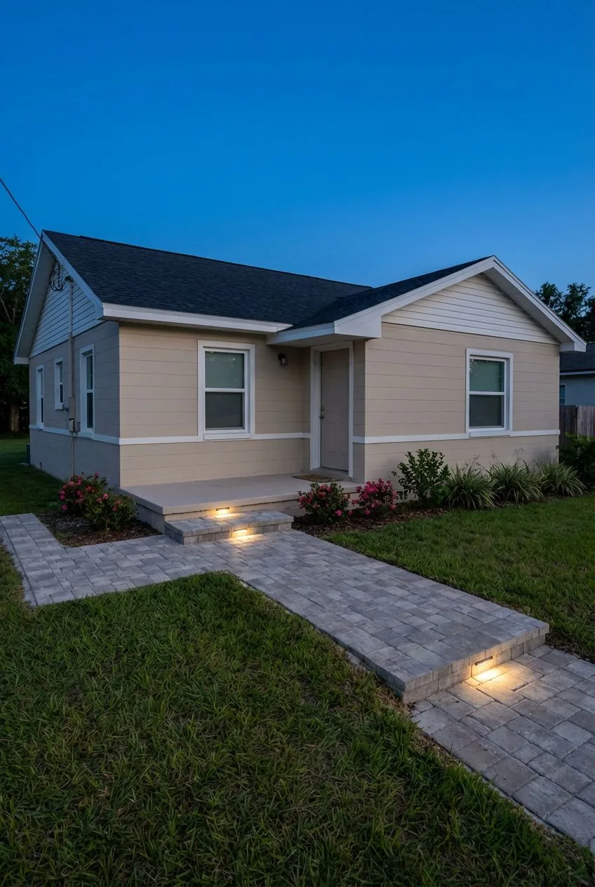 Paver walkway with lighting in Winter Garden FL